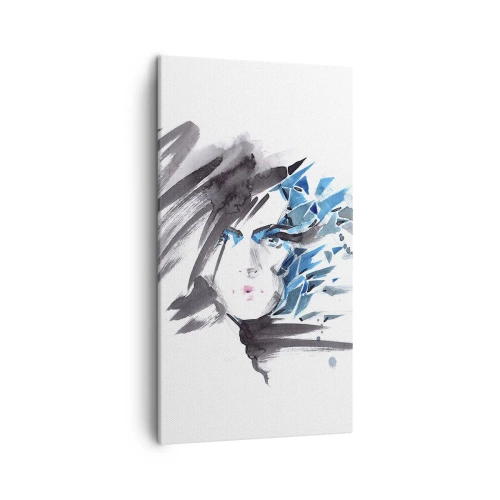 Quadro su tela - Stampe su Tela - Ritratto di sensualità in grigio e azzurro - 45x80 cm