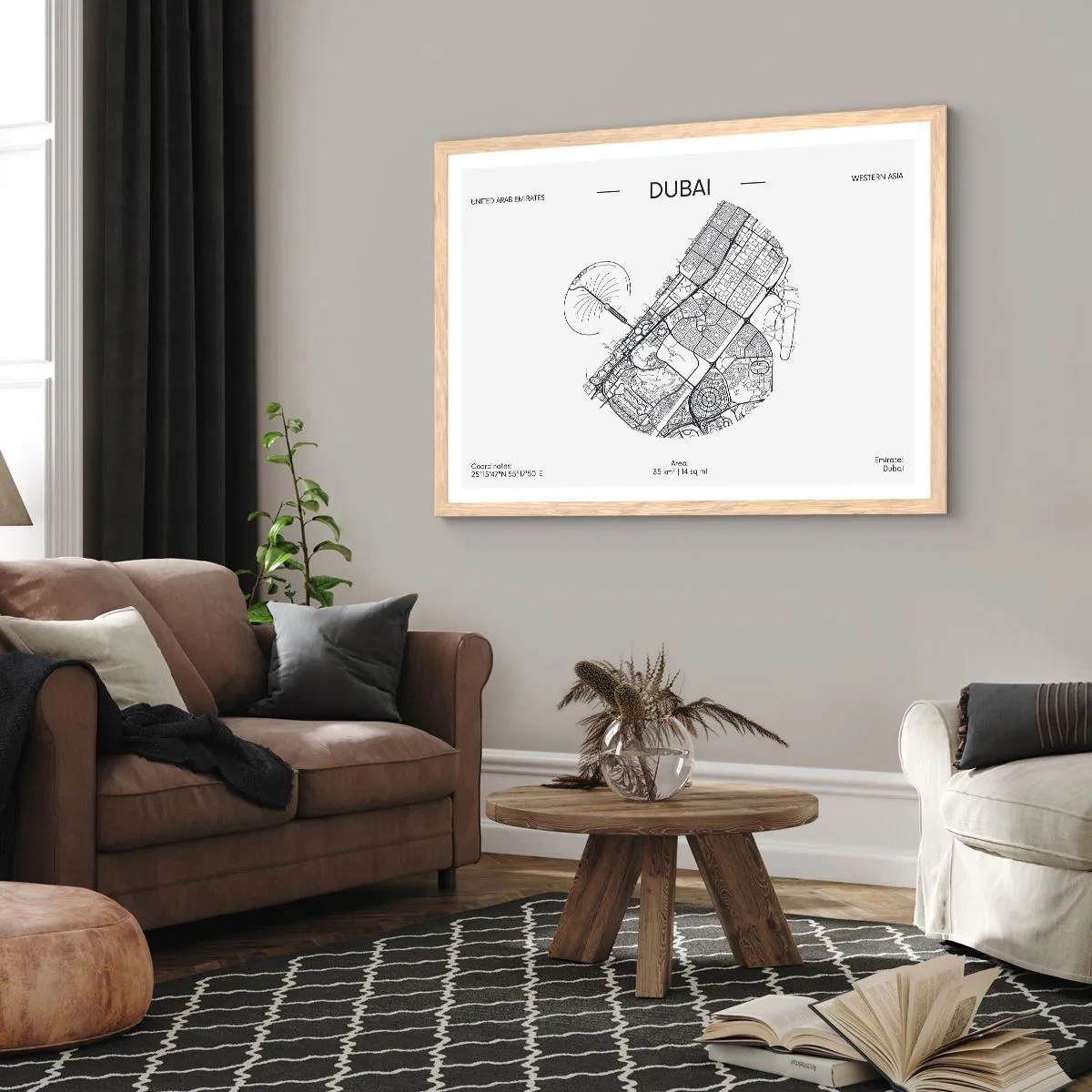 Poster in cornice rovere chiaro - Anatomia di Dubai - 70x50 cm