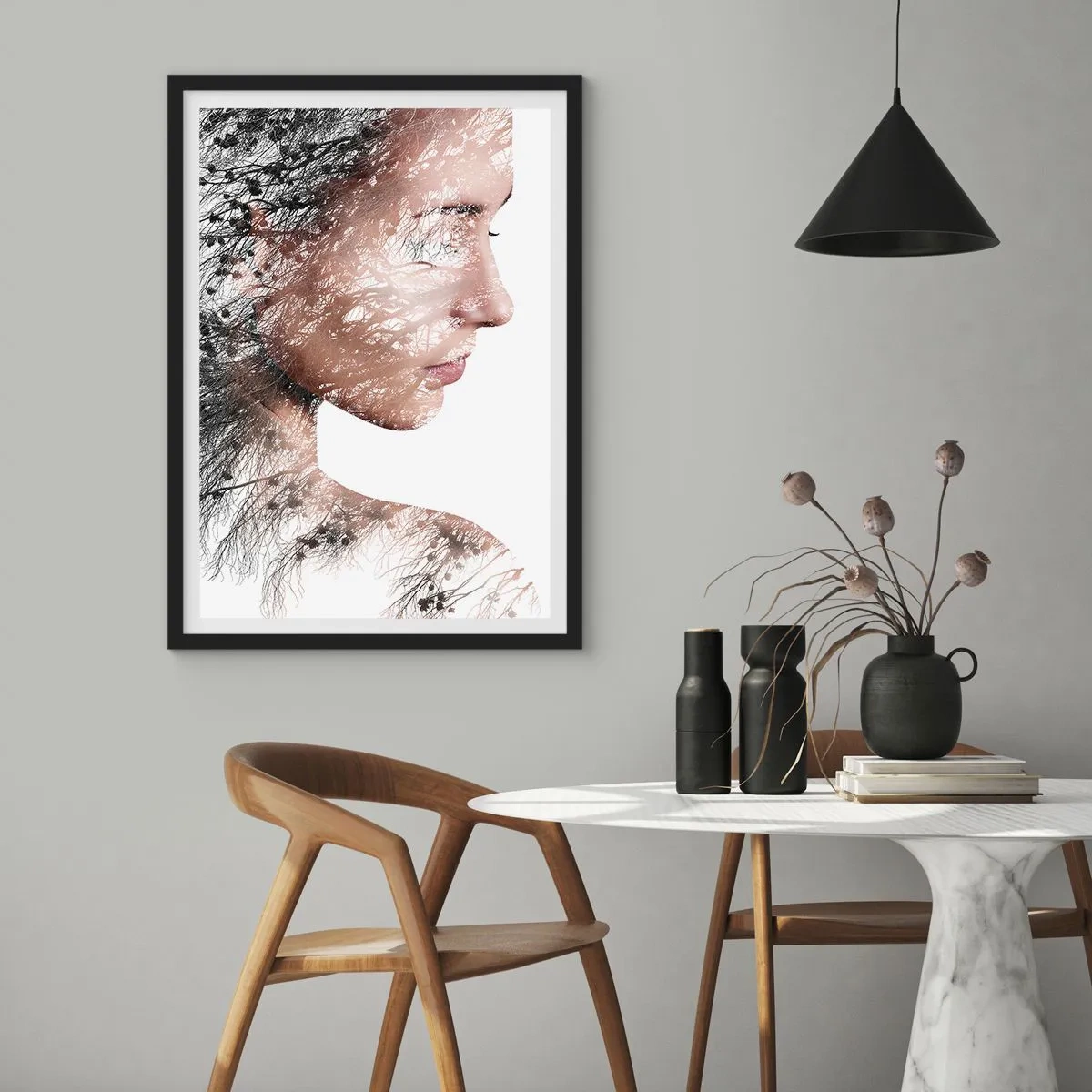 Poster in cornice nera - Lo spirito della foresta - 40x50 cm