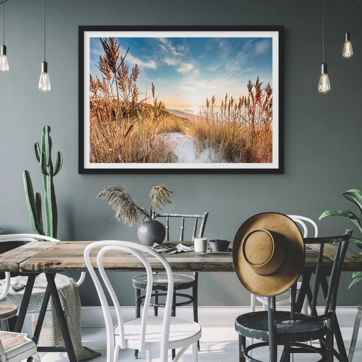 Poster in cornice nera - Spiaggia del nord - 50x40 cm
