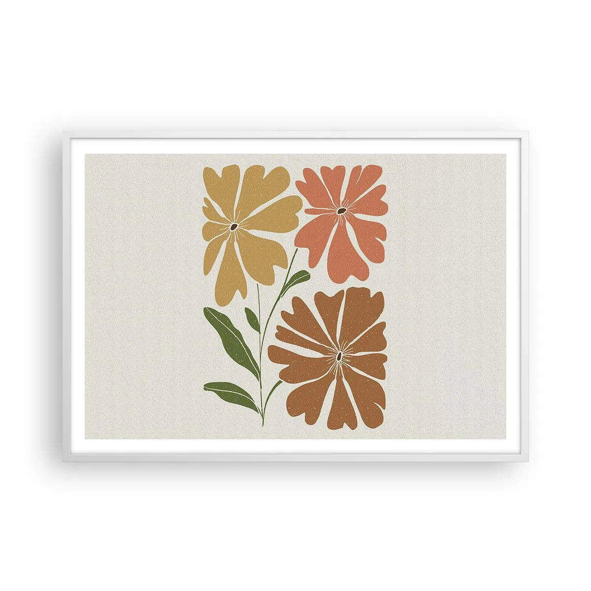 Poster in cornice bianca - Natura e geometria - 100x70 cm