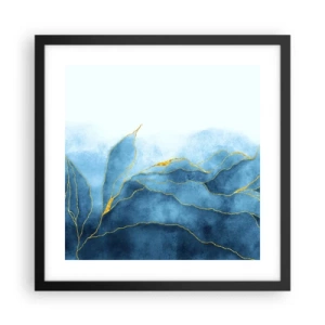 Poster in cornice nera - Blu nell'oro - 40x40 cm