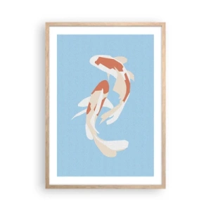 Poster in cornice rovere chiaro - Nuoto sincronizzato spontaneo - 50x70 cm