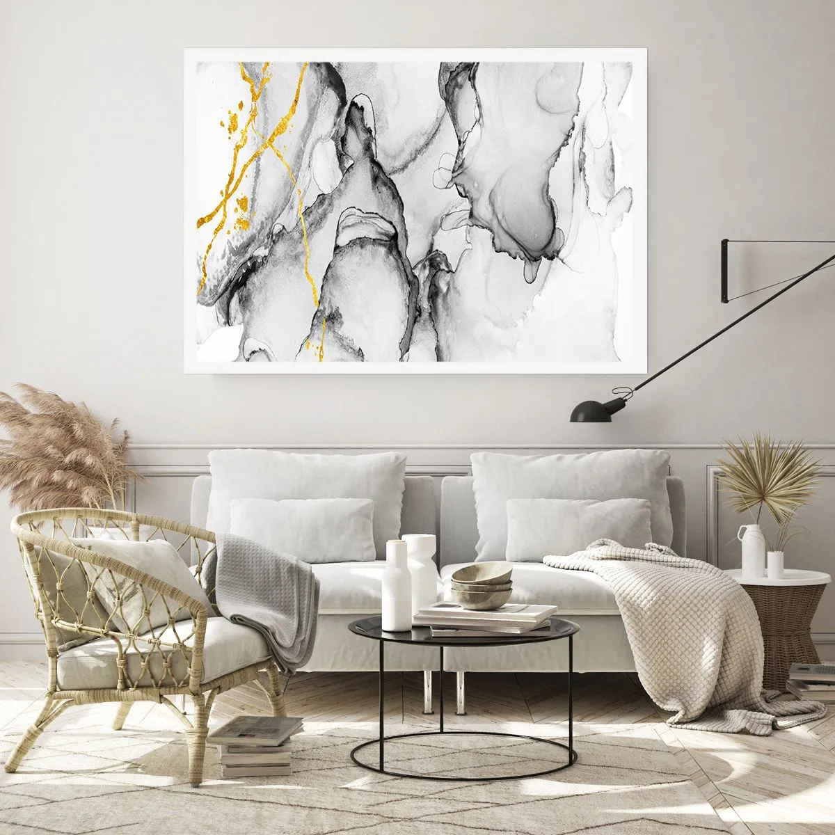 Poster - Composizione con motivo d'oro - 40x30 cm