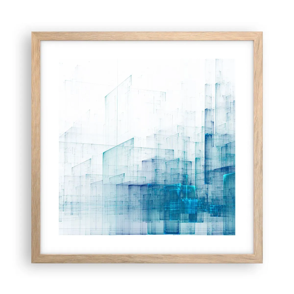 Poster in cornice rovere chiaro - E lo spazio fu - 40x40 cm