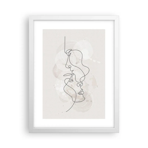 Poster in cornice bianca - Intrecciati in un abbraccio - 30x40 cm