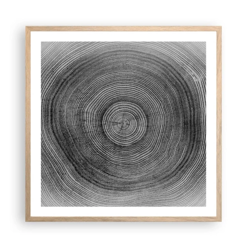 Poster in cornice rovere chiaro - I segni del tempo - 60x60 cm