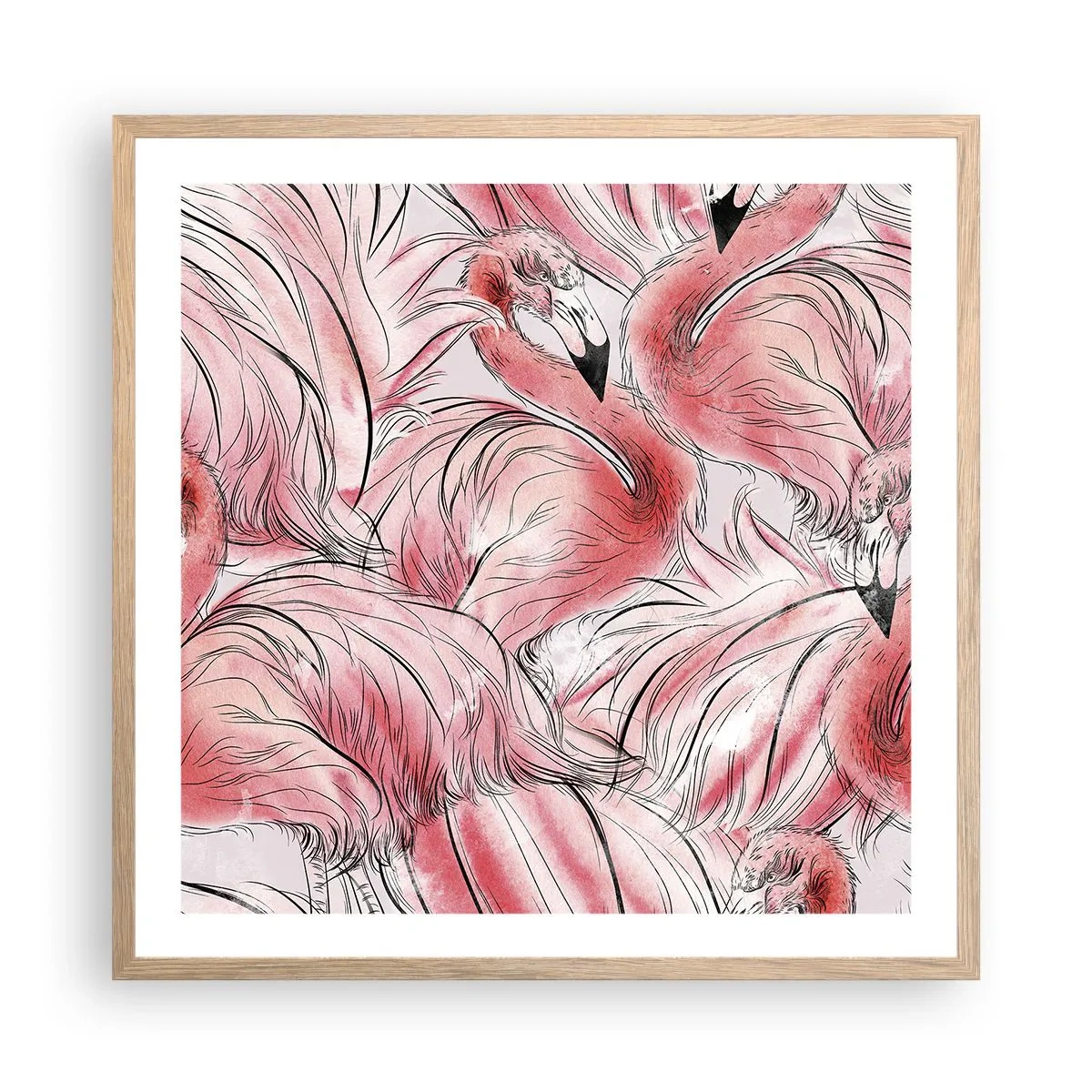 Poster in cornice rovere chiaro - Corpo di ballo alato - 60x60 cm