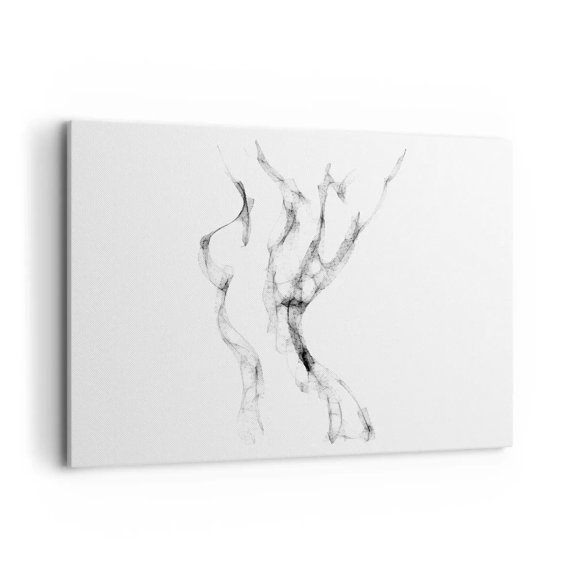 Quadro su tela - Stampe su Tela - Linee delicate e astratte che ricordano scie di fumo su uno sfondo chiaro - 100x70cm - Bella e forte - Decorazione murale moderna per soggiorno e camera da letto ARTTOR