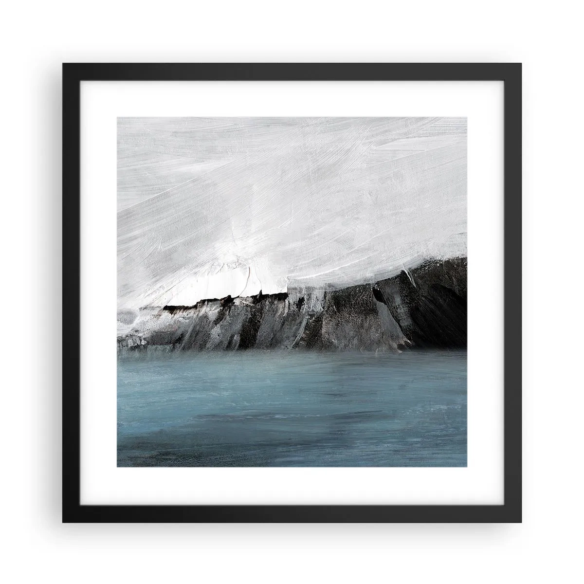 Poster in cornice nera - Acqua-terra: lo scontro degli elementi - 40x40 cm