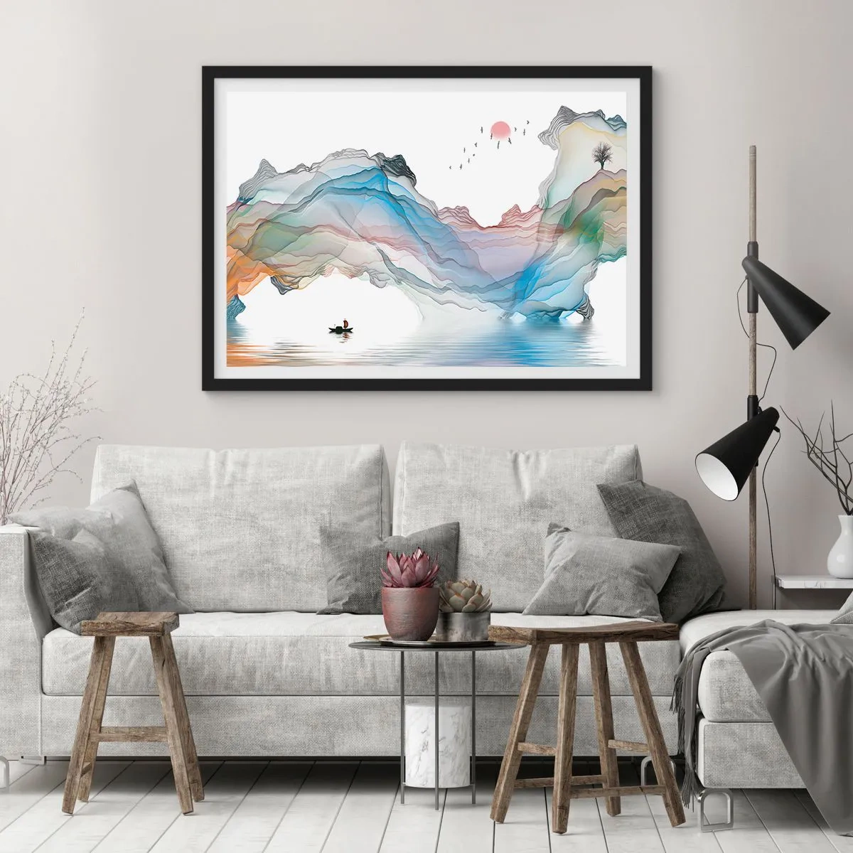 Poster in cornice nera - Verso i monti di cristallo - 40x30 cm