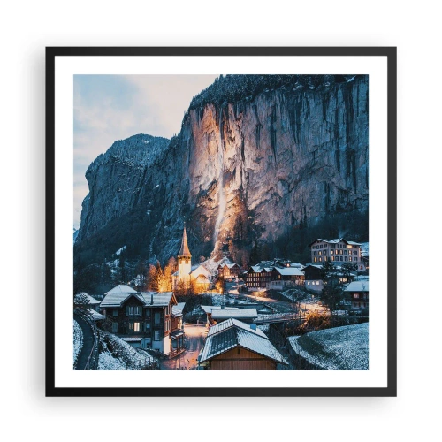 Poster in cornice nera - Lo spirito luminoso dell'inverno - 60x60 cm