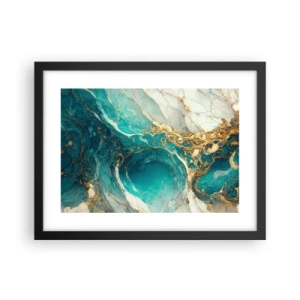 Poster in cornice nera - Composizione con vene d'oro - 40x30 cm