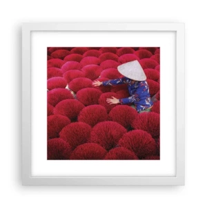 Poster in cornice bianca - Nel campo di riso - 30x30 cm