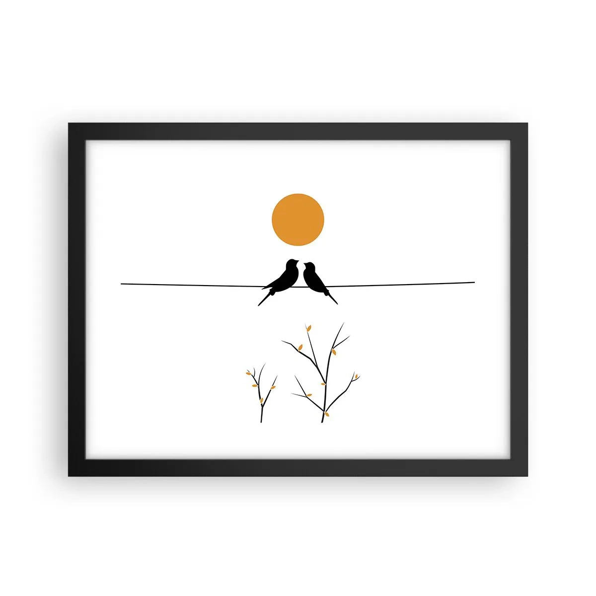 Poster in cornice nera - Sera da usignoli - 40x30 cm