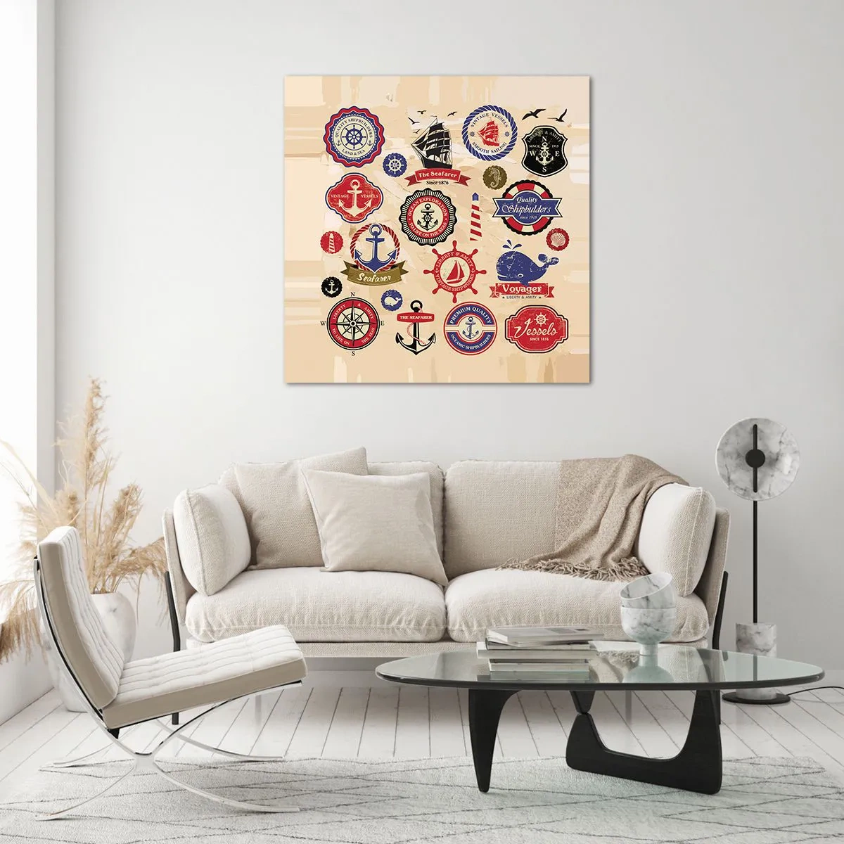 Quadro su vetro - Fratellanza di vela - 60x60 cm