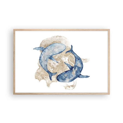 Poster in cornice rovere chiaro - Amicizia o amore? - 91x61 cm