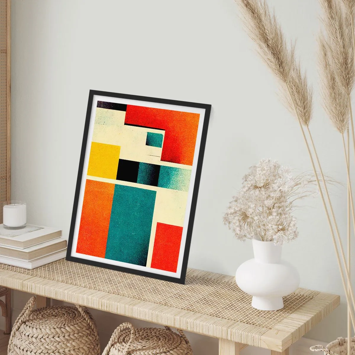 Poster in cornice nera - Astrazione geometrica: energia buona - 70x100 cm