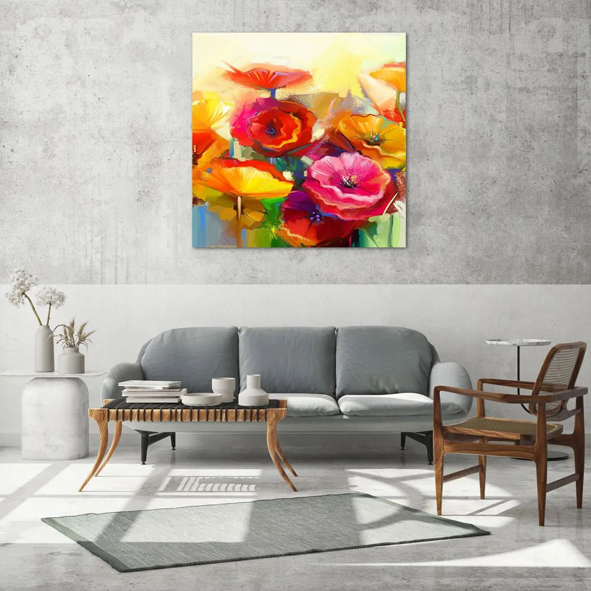 Quadro su vetro - Non solo rossi - 70x70 cm