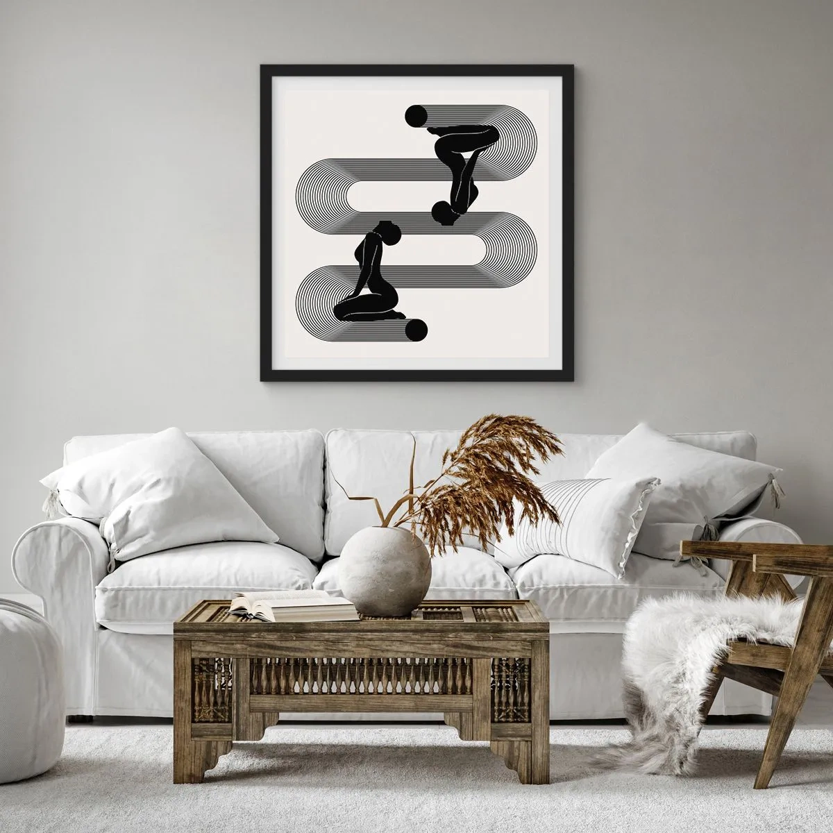 Poster in cornice nera - Simmetria sensuale - 30x30 cm