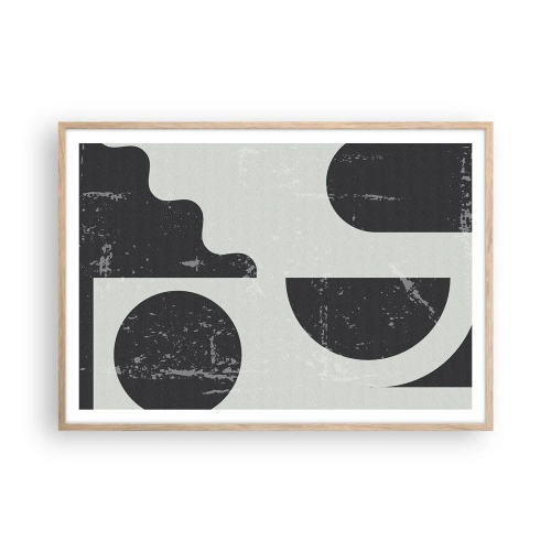 Poster in cornice rovere chiaro - Composizione sopra e sotto - 100x70 cm