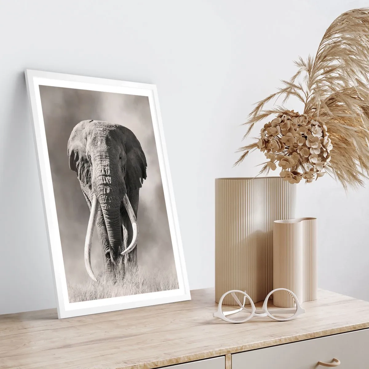 Poster in cornice bianca - Patriarca africano - 30x40 cm