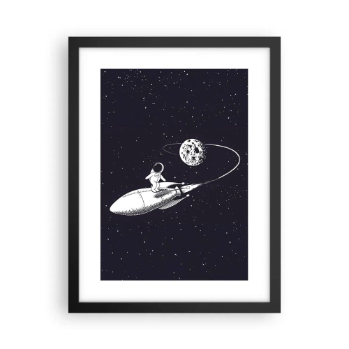 Poster in cornice nera - Surfista spaziale - 30x40 cm