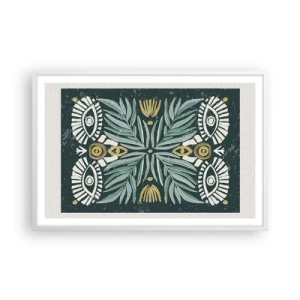 Poster in cornice bianca - Geometrie di arte popolare - 91x61 cm