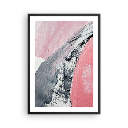 Poster in cornice nera - Una composizione astratta nei toni del rosa e del grigio. - 50x70cm - Composizione abbinata - Decorazione murale moderna per soggiorno e camera da letto ARTTOR