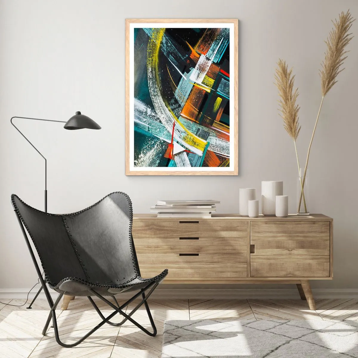 Poster in cornice rovere chiaro - L'energia del movimento - 70x100 cm