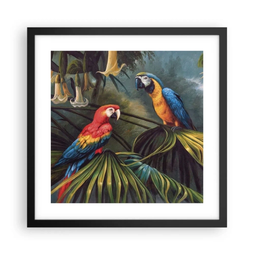 Poster in cornice nera - Romanticità ai tropici - 40x40 cm