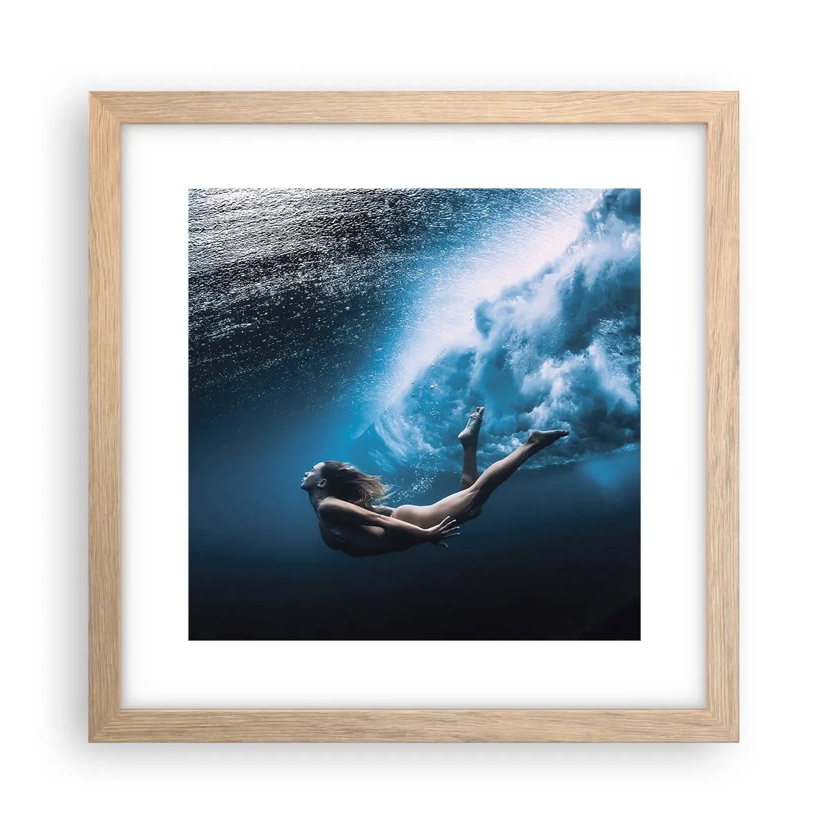 Poster in cornice rovere chiaro - Moderna sirena - 30x30 cm