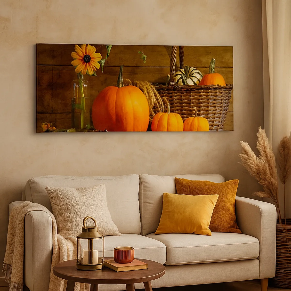 Quadro su tela - Stampe su Tela - Composizione rustica: i doni dell'autunno - 30x30 cm