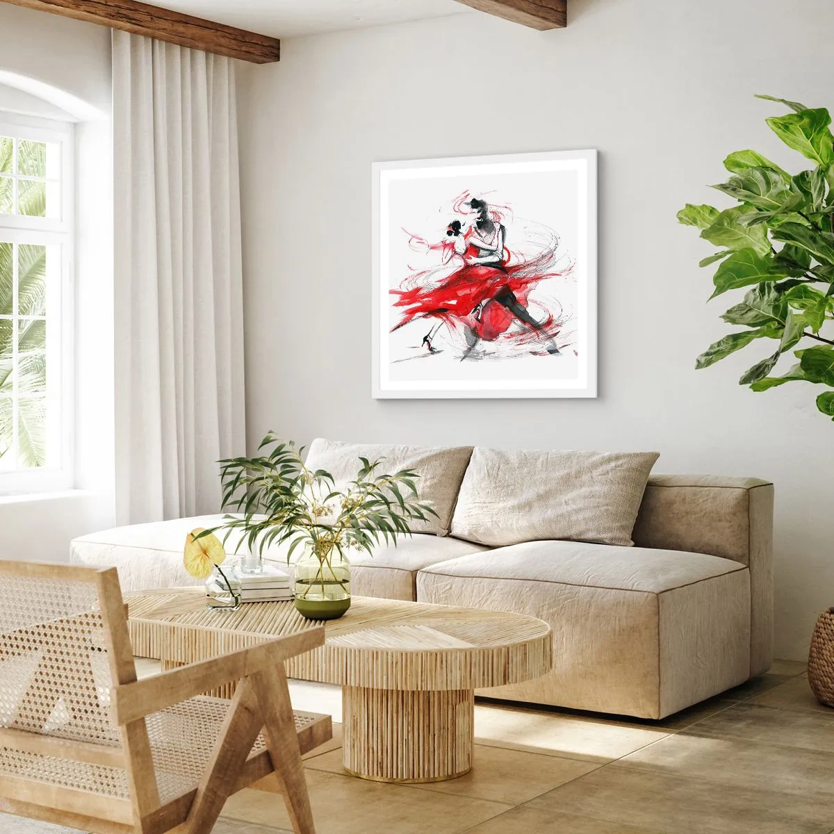 Poster in cornice bianca - Tango: il ritmo della passione - 60x60 cm