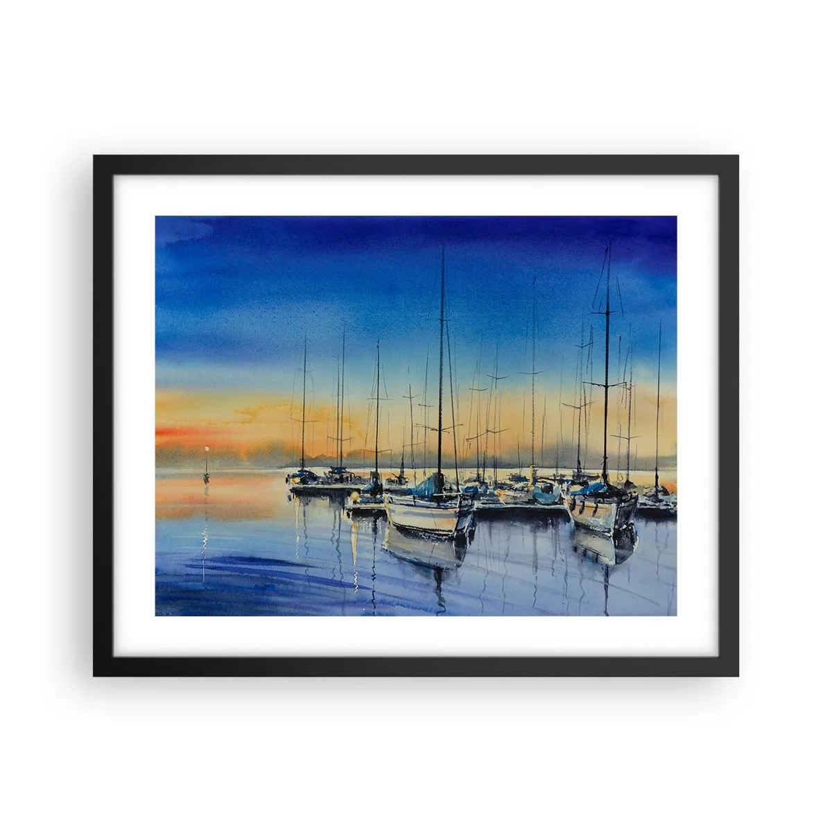 Poster in cornice nera - La fine di una buona giornata - 50x40 cm