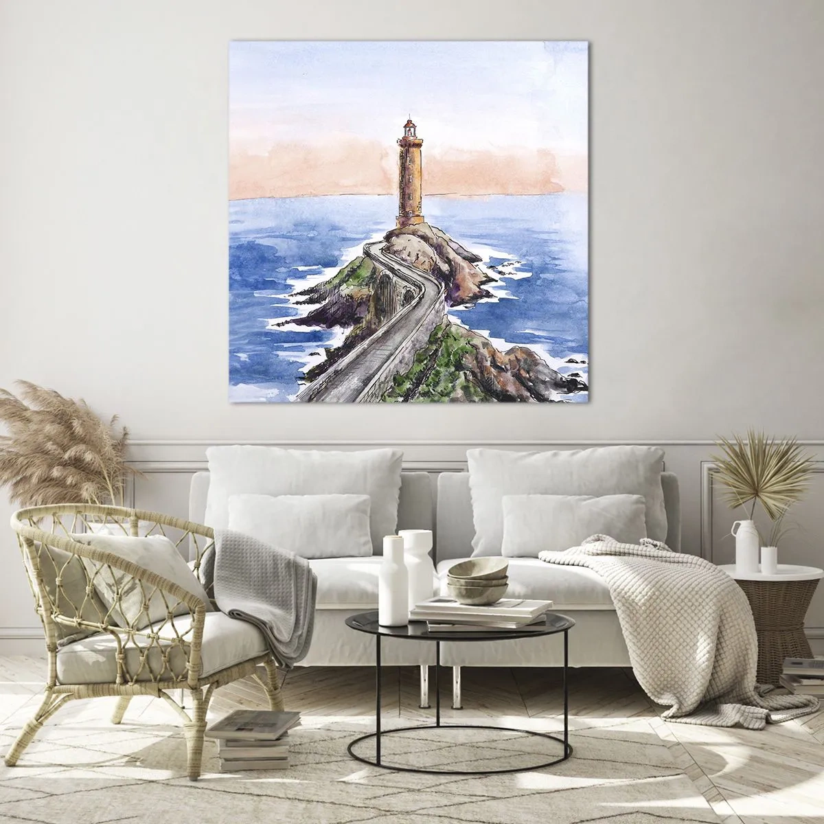 Quadro su vetro - Rivolto verso il mare - 30x30 cm