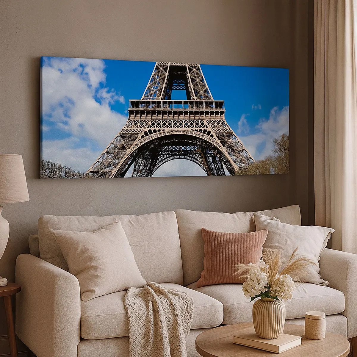 Quadro su tela - Stampe su Tela - Tutta Parigi ai suoi piedi - 100x40 cm