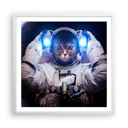 Poster in cornice bianca - Houston, avete un problema - 60x60 cm