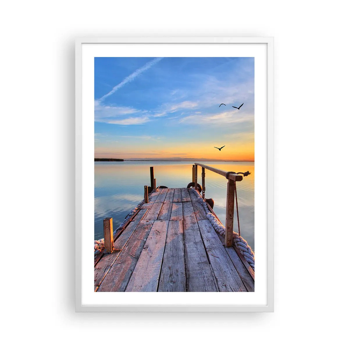 Poster in cornice bianca - Camminando verso il sole - 50x70 cm