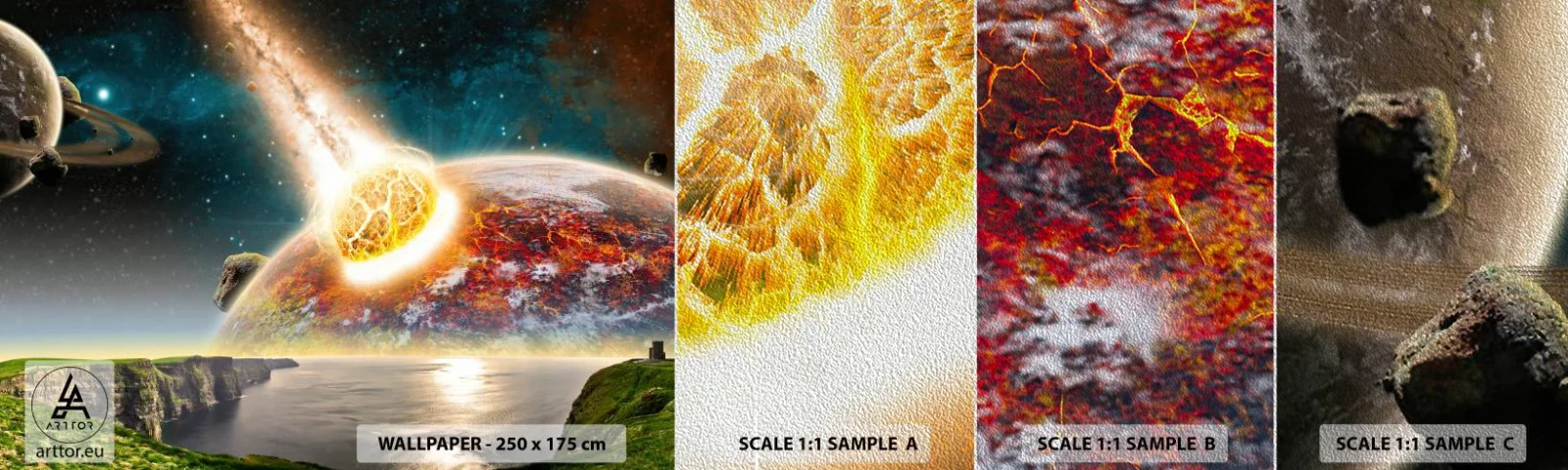 Campione di Fotomurale Premium Sand - Dramma cosmico - Astrazione, Paesaggio, Cosmo - 100x30 cm