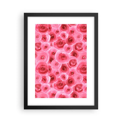 Poster in cornice nera - Rose in alto e in basso - 30x40 cm