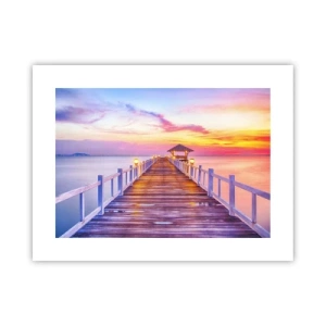 Poster - Silenzio della sera in lilla e oro - 40x30 cm