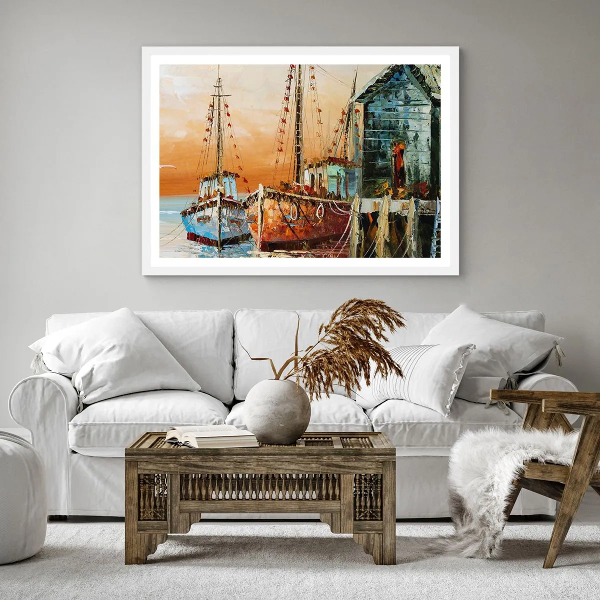 Poster in cornice bianca - Ritorno tranquillo - 60x60 cm