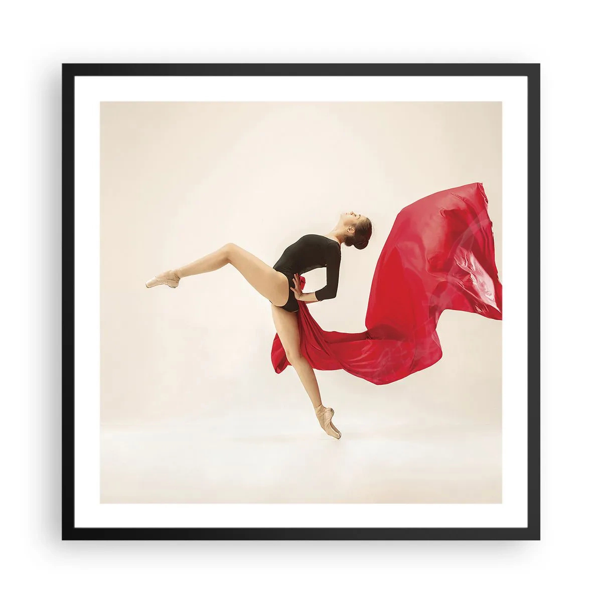 Poster in cornice nera - Rosso e nero - 60x60 cm