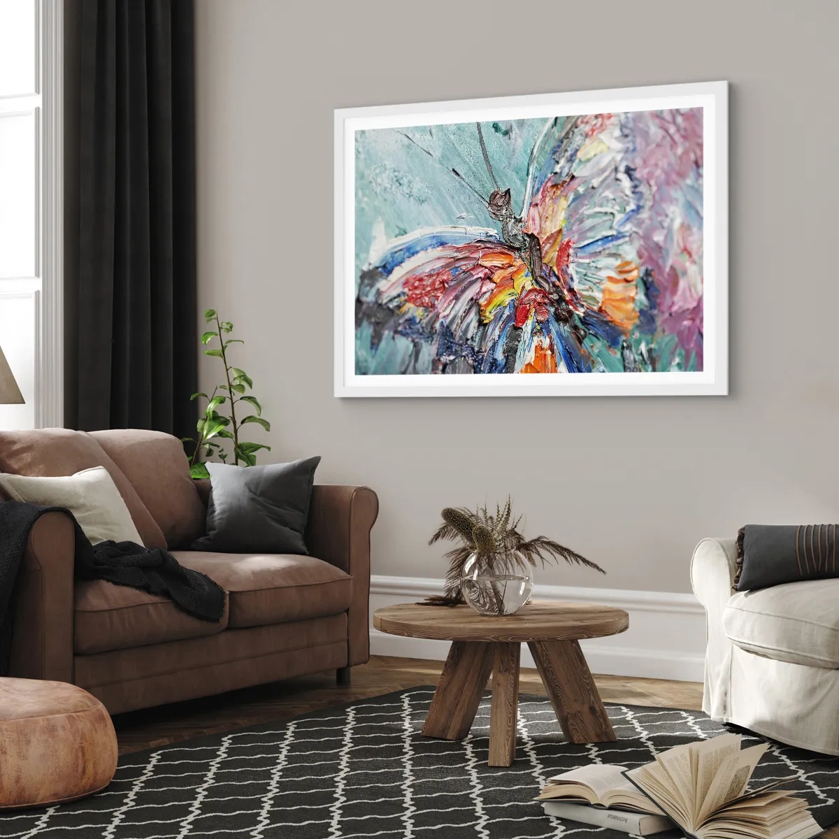 Poster in cornice bianca - Dipinto dalla natura - 100x70 cm