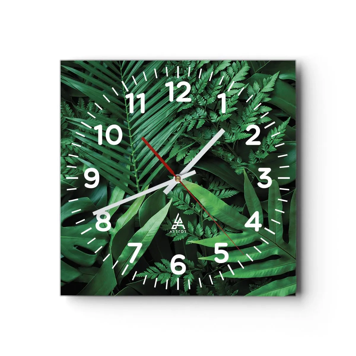 Orologio da parete - Orologio in Vetro - Avvolti nel verde - 40x40 cm