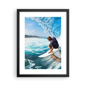 Poster in cornice nera - Ballando con le onde - 30x40 cm
