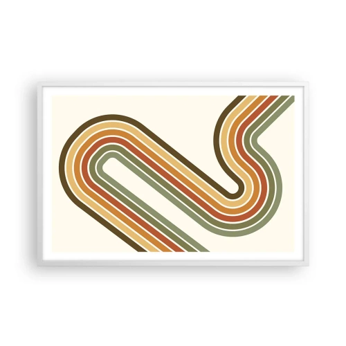 Poster in cornice bianca - Zig zag fino alla meta - 91x61 cm