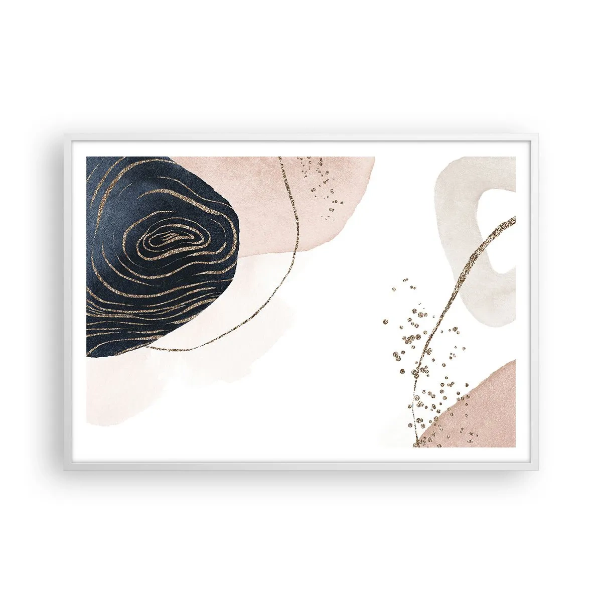 Poster in cornice bianca - Tutto scorre - 100x70 cm