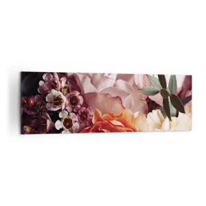 Quadro su tela - Stampe su Tela - Un primo piano di una composizione floreale colorata - 160x50cm - Avvolti dalla bellezza - Decorazione murale moderna per soggiorno e camera da letto ARTTOR